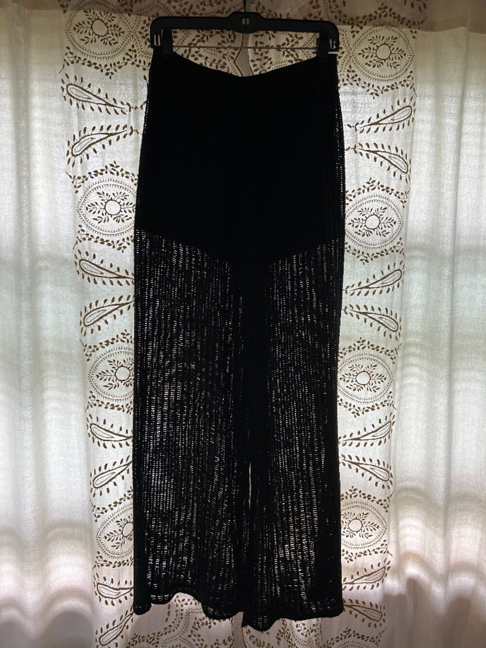 Black Crochet Pants with Built in Shorts